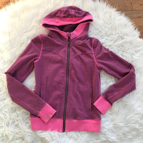 • Lululemon • Bliss Break Hoodie Striped Pink 6 8 - Picture 6 of 6